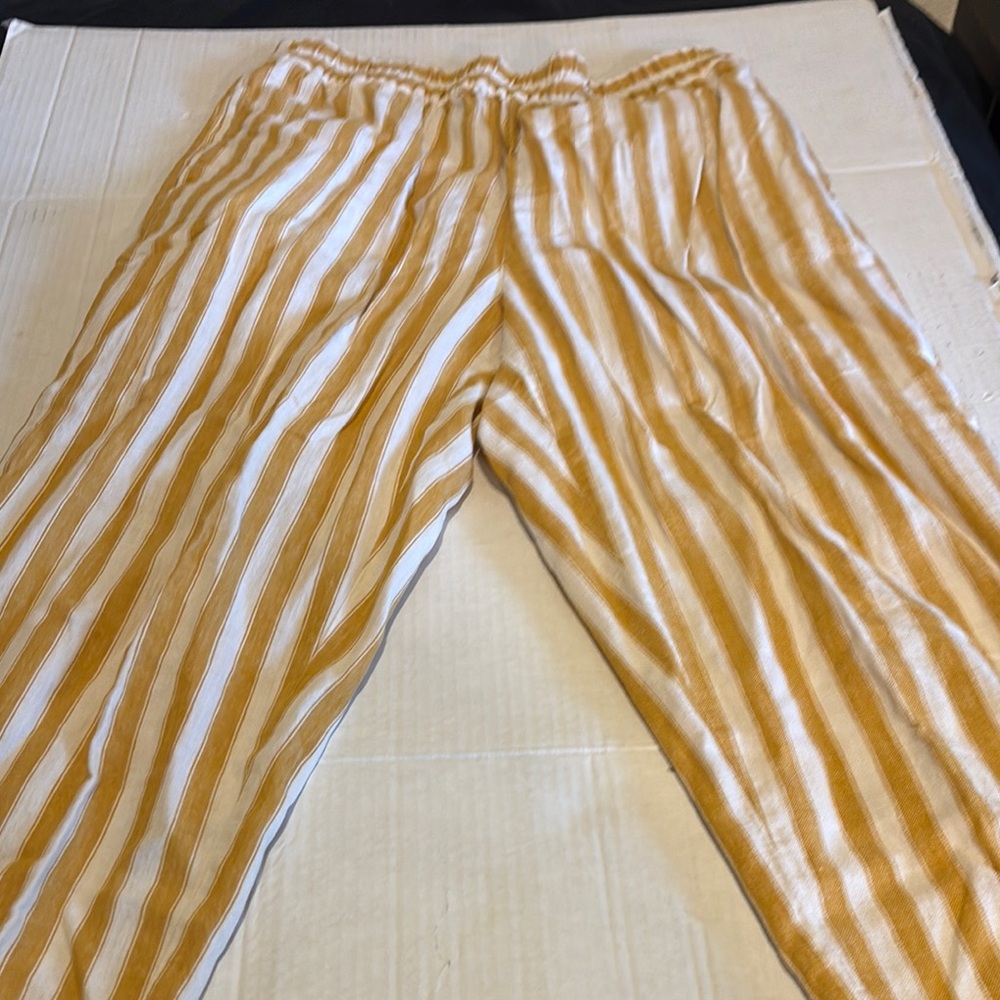 Striped Tan and White Pants